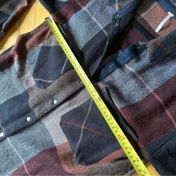 Free People Sz M Street Talk Plaid Button Front Relaxed Shacket Jacket - Picture 10 of 13